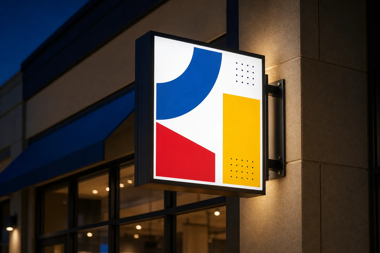 LED modules glowing inside an illuminated sign cabinet.